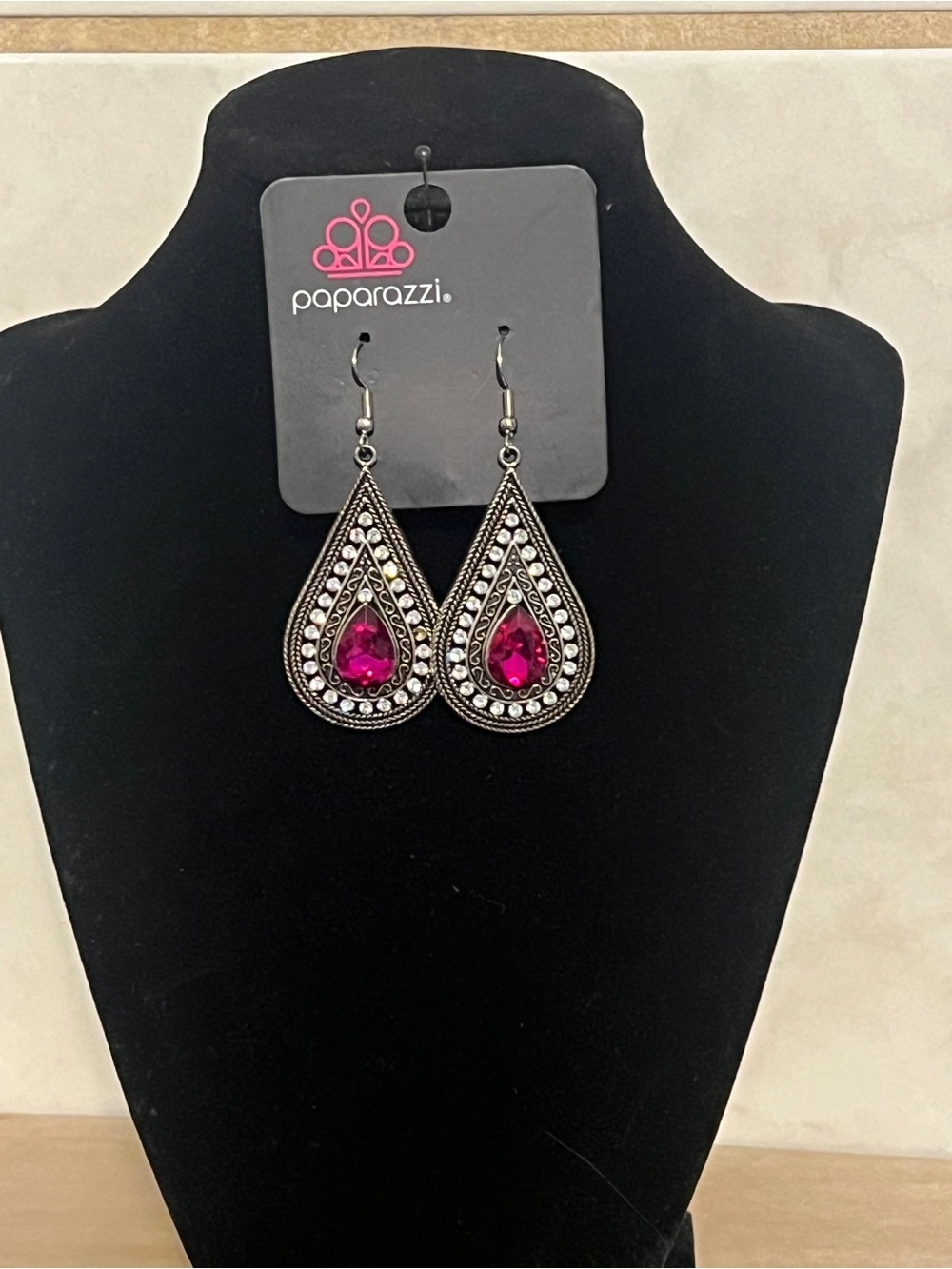 Paparazzi Pink Teardrop Dangle Earrings